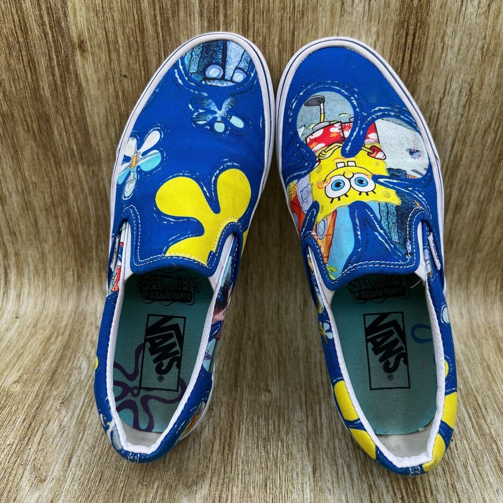 Vans x Spongebob Squarepants Classic Slip-On Women's 8.5 Blue Shoes Sneakers - Picture 6 of 10